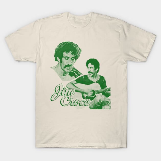 jim croce - green solid style T-Shirt by Loreatees